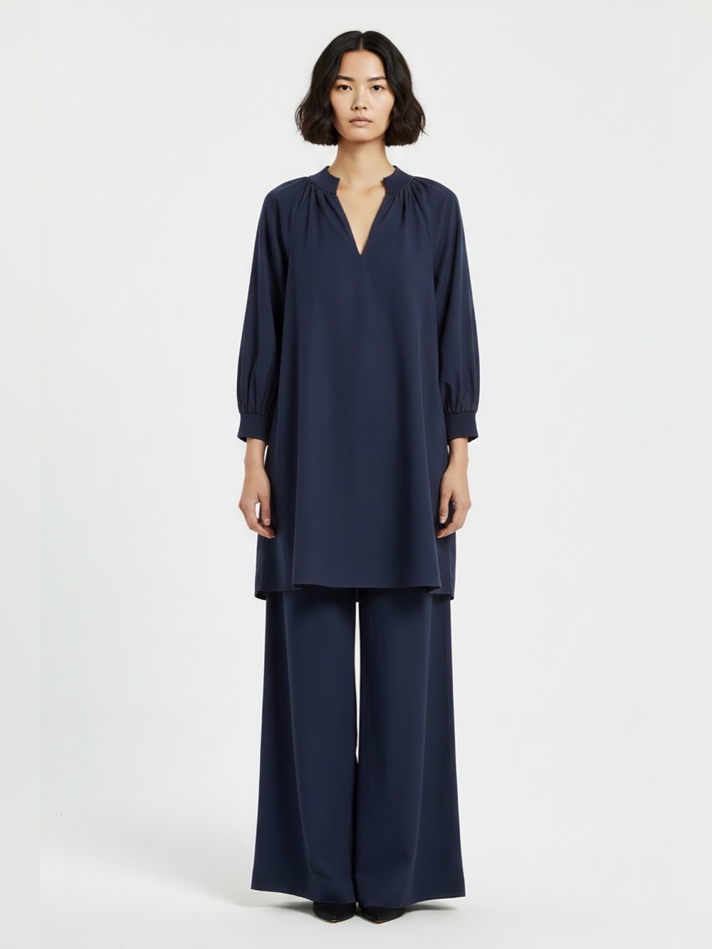 Brochu Walker Navy Long-Sleeve Dress